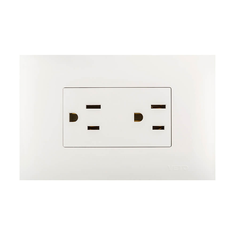 91017677_LARGE Tomacorriente Doble Americana 2P+Evivewhite - Veto