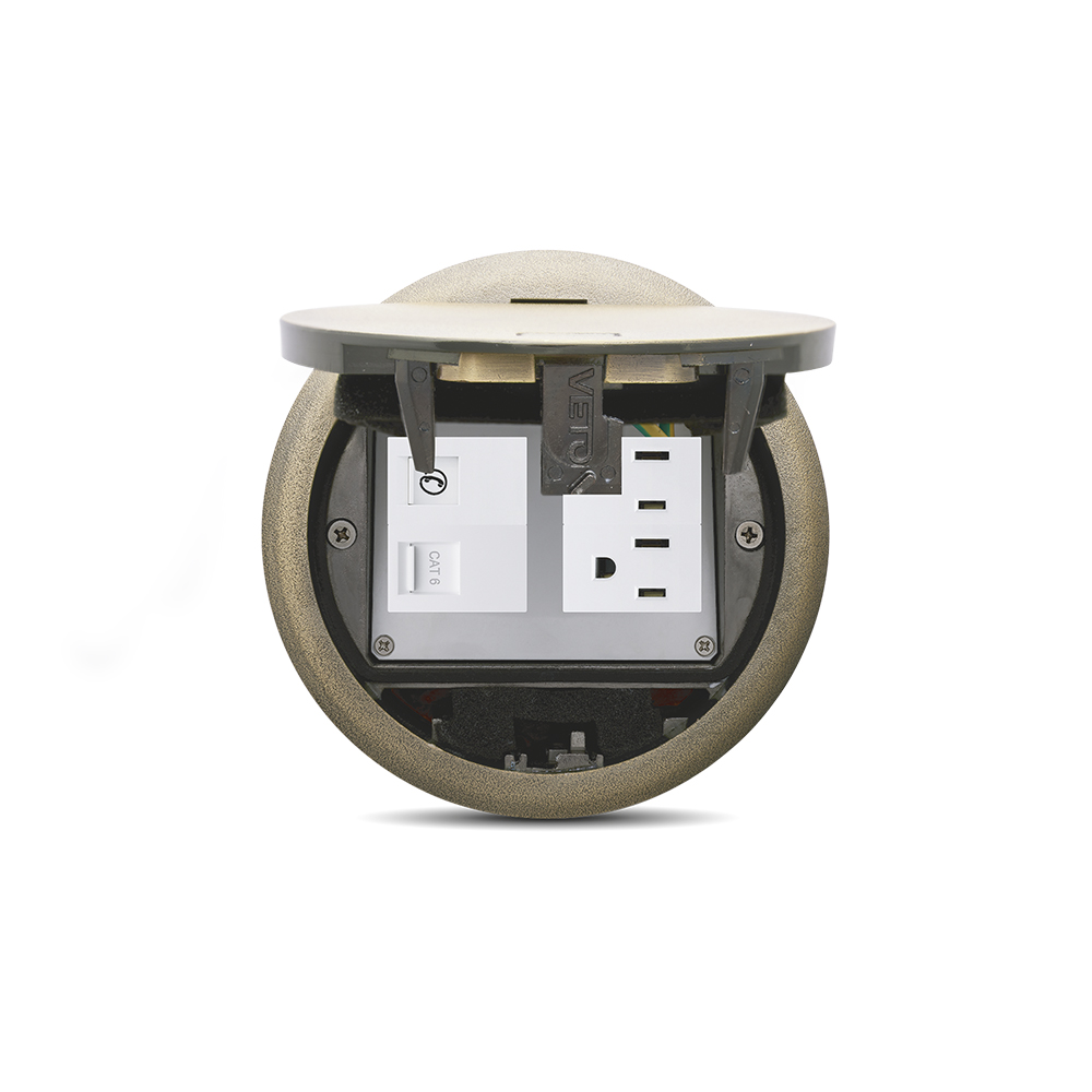 caja socket piso redondo